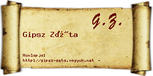 Gipsz Zéta névjegykártya